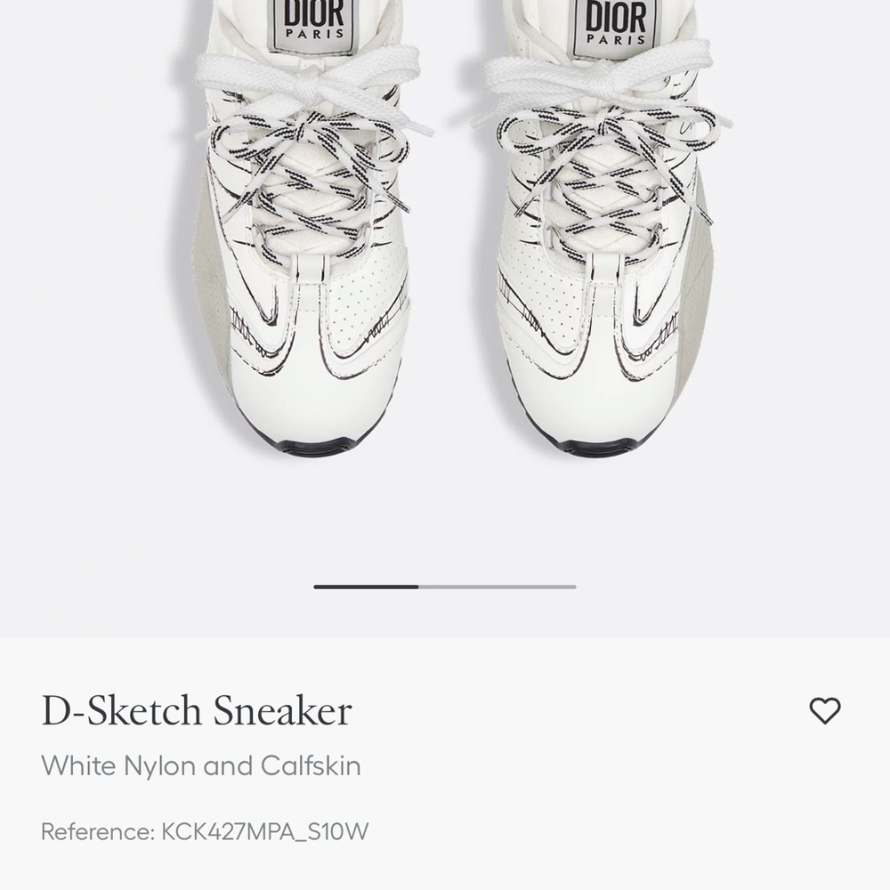 Dior White Leather Sneakers with Black Sketch Details - Picture 11 of 12